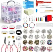 Jewelry Making Kit, 1960 pcs Jewelry Making Supplies Includes Jewelry Beads, Instructions, Findings, Wire for Bracelet, Necklace, Earrings Making Kit for Adults by Inscraft