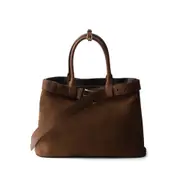 [Prada] Prada Buckled Suede Tote Bag ONE SIZE BROWN