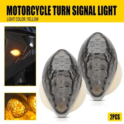 12V Amber Motorcycle 9 LED Flush Mount Turn Signals Indicators Blinker Light P
