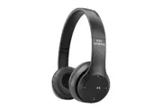 Black Wireless Headphones Bluetooth Earphones Headset Rechargeable with Mic