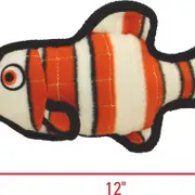 Orange Fish Ocean Creatures Tuff Dog Toy for Large & Extra Large Dogs by Tuffy