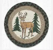 Set of 2 Braided Jute Round Placemat/Trivet/Swatch. NEW BUCK. Earth Rugs.10"
