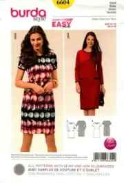 Burda Sewing Pattern 6604 Style Dress Super Easy Size US 6-20 EUR 16-23