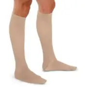 THERAFIRM Men's Trouser Socks Ribbed 15-20mmHg (Khaki) Medium