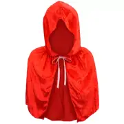 Adult Red Velvet Hooded Cape Capelet - Red Riding Hood Vampire Princess Costume