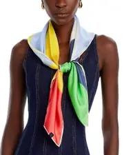 Fraas Color Swirl Square Silk Scarf