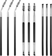 9 PCS Eyelash Comb, Eyebrow Brush Kit Lash Separator Tools Double Ended Professional Eye Brow Spoolie Brushes for Removes Clump Mascara