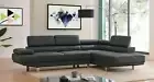 Foret 4 Seater Sofa ,L Shape Lounge black Couch