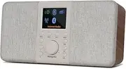 SR20 Stereo Smart Internet Radio with WiFi,Podcast Player, Bluetooth Speaker,Portable FM Radio,Mains and Battery Powered Radio,Color Display,Dual Alarms, Presets,App Control-Walnut