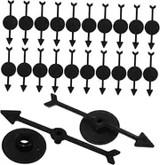 Hohopeti 25pcs Games Board Game Replacement Plastic Game Pointer Black Turntable Accessories