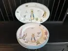 Peter Rabbit 10 3/4” Set Of 4 Dinner Plates & One 14” Platter Beatrix Potter