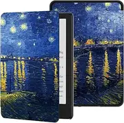 OLAIKE Case for All-New 6.8" Kindle Paperwhite (11th Generation- 2021 Release) - PU Leather Cover with Auto Wake/Sleep - Fits Amazon Kindle Paperwhite Signature Edition,The Starry Night Rhone