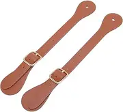 Leather Spur Straps for Horse Riders, 22cm Adjustable Length Spur Straps for Cowboy Boots, Western Cowboy Spur Holder for Women Men Equestrian Accessories (Brown)