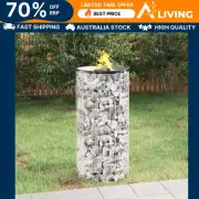 Fire Pit Ø 50 cm Galvanised Iron Outdoor Garden Patio BBQ Heat Resistant 53559