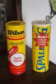 2 Vintage Sealed Cans of Tennis Balls Spalding and Wilson
