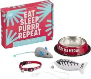 Wild & Woofy-Cat Starter Gift Set-(BOWL -COLLAR -MOUSE TOY - CATNIP TOY) Boxed