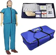 AMITVA Body CPR Training Manikin, Cardiopulmonary Resuscitation Simulator First Aid Training Medical Model, with Medical Accessories and Carry Bag,170CM