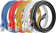 Cat6 Ethernet Cable - 1.8M/6Ft 5-Pack Multi-Color, Cat6 RJ45, LAN, 24AWG UTP, Network, Patch, Internet Cable - (1.8M, 5 Pack)