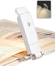 USB Rechargeable Book Light, Warm White, Brightness Adjustable for Eye-Protection, LED Clip On Portable Bookmark Light for Reading in Bed, Car (Size : White)