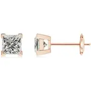 Princess-Cut Diamond Solitaire Stud Earrings