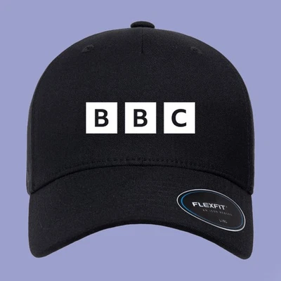 BBC British Radio Television Black Hat Twill Hat Baseball Cap Size S/M & L/XL