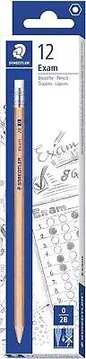 Staedtler Exam Natural Eraser Tip 2B Graphite Pencil 12 Pack