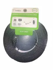 Belkin Premium CAT5e Cable - 50 Ft Black flat ethernet Lan and networking NEW