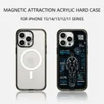 MARVEL CASETIFY 鋼鐵俠藍色印花科技手機殼 - 藍色磁吸透明外殼 APPLE IPHONE 11 12 1