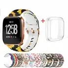 Watch Band + Case Strap Silicone Flowers Printing For Fitbit Versa / Versa 2