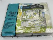 Pacific Miracale Floral Percale FULL Size Double Fitted Sheet Shadow Flowers NOS