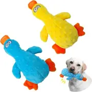 Dog Squeaky Toy Duck - 2 Packs, Durable Plush Toys for Large Dogs, Interactive