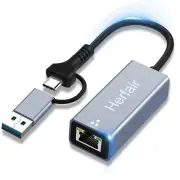 USB to Ethernet Adapter, 1000Mbps RJ45 Gigabit LAN Ethernet Adapter for Lapto...