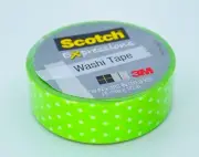 3M Scotch Washi Tape Green Polka Dot Adhesive Paper Sticker Packaging Scrapbook