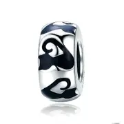 Fashion Silver plating Stackable Cat Long Nail Black Beads Fit Charm Bracelet Bangles Jewelry