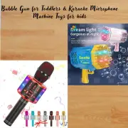 Mini Bubble Gun for Toddlers & Karaoke Microphone Machine Toys Pack(Bulk 3 Sets)
