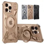 Frameless Slim Shockproof Metal Bumper Mag-Safe Case For iPhone 16 Pro Max 15
