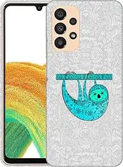 [GlamCase] for Samsung Galaxy A23 5G / 4G, Galaxy A23 5G / 4G Case - Teal Sloth Design Printed Slim & Sleek Cute Hard Plastic Protective Designer Back Phone Case/Cover for Samsung A23 5G / 4G