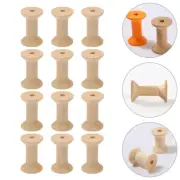 50pcs Spools Embroidery Thread Spools Wooden Wood Craft Supplies
