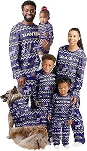 FOCO Womens NFL Team Ugly Pattern Matching Set Family Holiday Pajamas