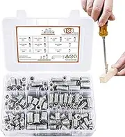 Hexagon Nuts Set | Hexagon Nuts Kit for Industrial | Bolt Connector Set with Hex Spanner for Plywood Fiberboard Home Furniture Wood
