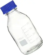 ELAYARD 1Pc Glass Bottle with Calibration Sealing Bottle for Laboratory Use and Stable Design for Chemistry Experiments Assorted Color Options