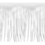 2 Yards 4 Inch PU Leather Fringe Trim DIY Tassel Fringe for Sewing, White