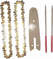 5pcs Electroplate 4inch Mini Saw Chain 1/4"Pitch 043" Gauge 28DL Chainsaw Chains and Chain Guide for Portable Electric Saw