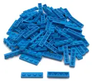 Lego 100 New Dark Azure Plates 1 x 4 Stud Pieces