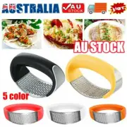Kitchen Stainless Steel Garlic Press Crusher Manual Rocking Mincer Squeezer AULQ