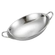 Round Bottom Hot Pot Cooking for Home Wok Pan Stainless Steel Frying