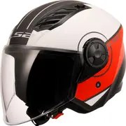 LS2 OF616 Airflow II Cover, open face helmet , color: Matt White/Red/Black , size: S