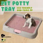 PS KOREA Indoor Dog Pet Potty Tray Training Toilet Portable Loo Clean T3 - GREY