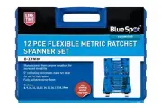 Blue Spot Tools - 12PCE Flexible Metric Ratchet Spanner Set (8-19mm)(With Case)