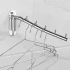 Wall Mounted Rotating Coat Hooks Clothing Drying Rack Bathroom